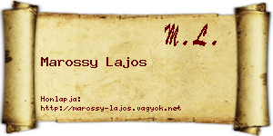 Marossy Lajos névjegykártya